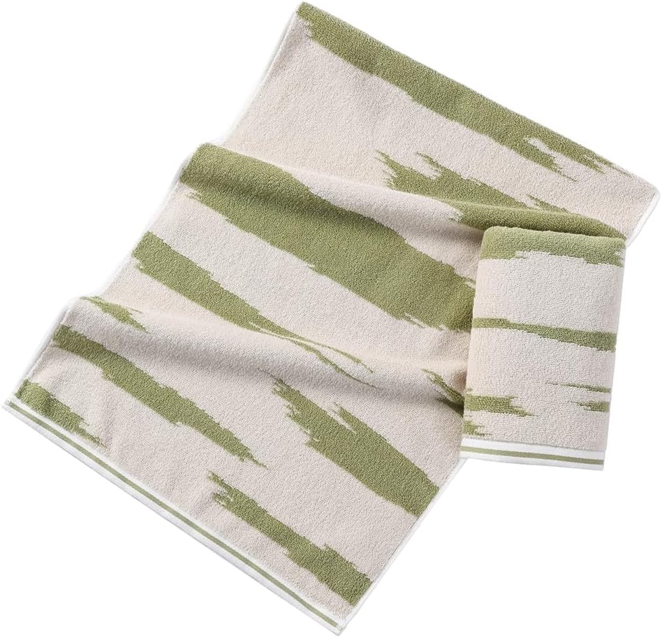 sense gnosis Grey Hand Towel Set of 2 Super Soft 100% Cotton Green Cloud Pattern Decorative Arty-Crafty Hand Towels for Bathroom 13 x 29 Inch - Image 7
