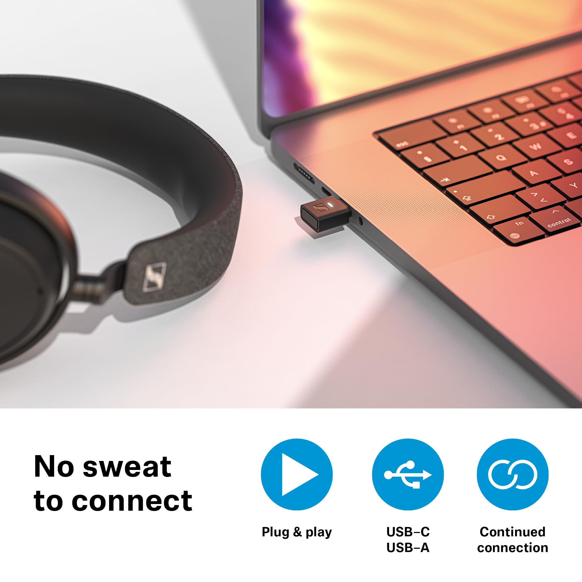 Sennheiser BTD 700 Port aptX Lossless Auracast Émetteur Bluetooth 5.4 USB-C USB-A