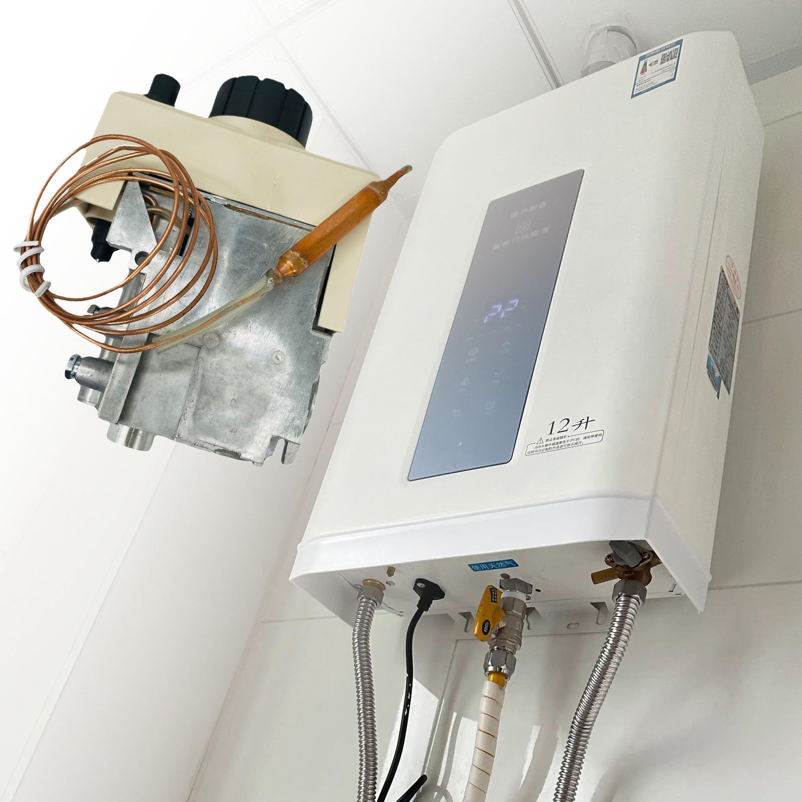 Termostato multifunzionale delle valvole del gas di combinazione adatto a scaldabagni del gas con controllo preciso della temperatura 40-90℃
