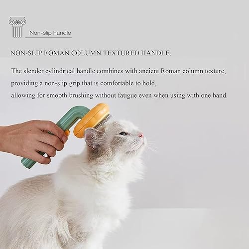 Miniatura 7 de XSRNVTL Cepillo para gatos Peine para gatos Masaje al gato Masaje autolimpiante pelo de gato Eliminación de pulgas Vida cómoda para gatos (blanco)