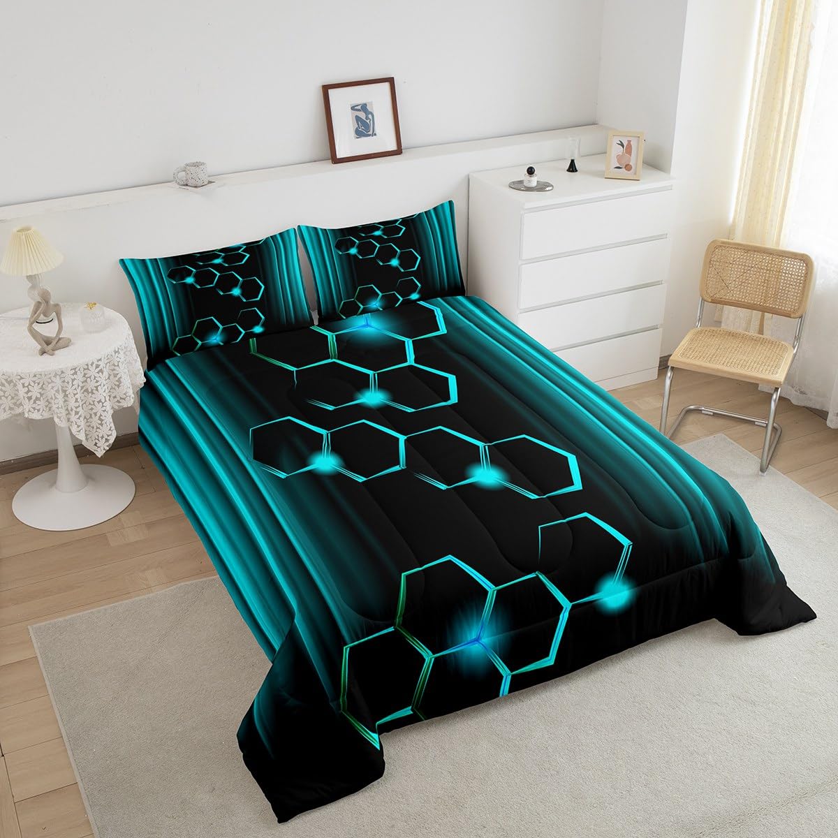 Honingraat Dekbedovertrek Schattige Bijen Beddengoedset Bijenkorf Zeshoek Dekbedovertrek voor Kinderen Jongens Meisjes Helder Levendig Microfiber Bedspread Dekbedovertrek Beddengoed Dubbele Maat Honingraat Dekbedovertrek Schattige Bijen Beddengoedset Bijenkorf Zeshoek Dekbedovertrek voor Kinderen Jongens Meisjes Helder Levendig Microfiber Bedspread Dekbedovertrek Beddengoed Dubbele Maat