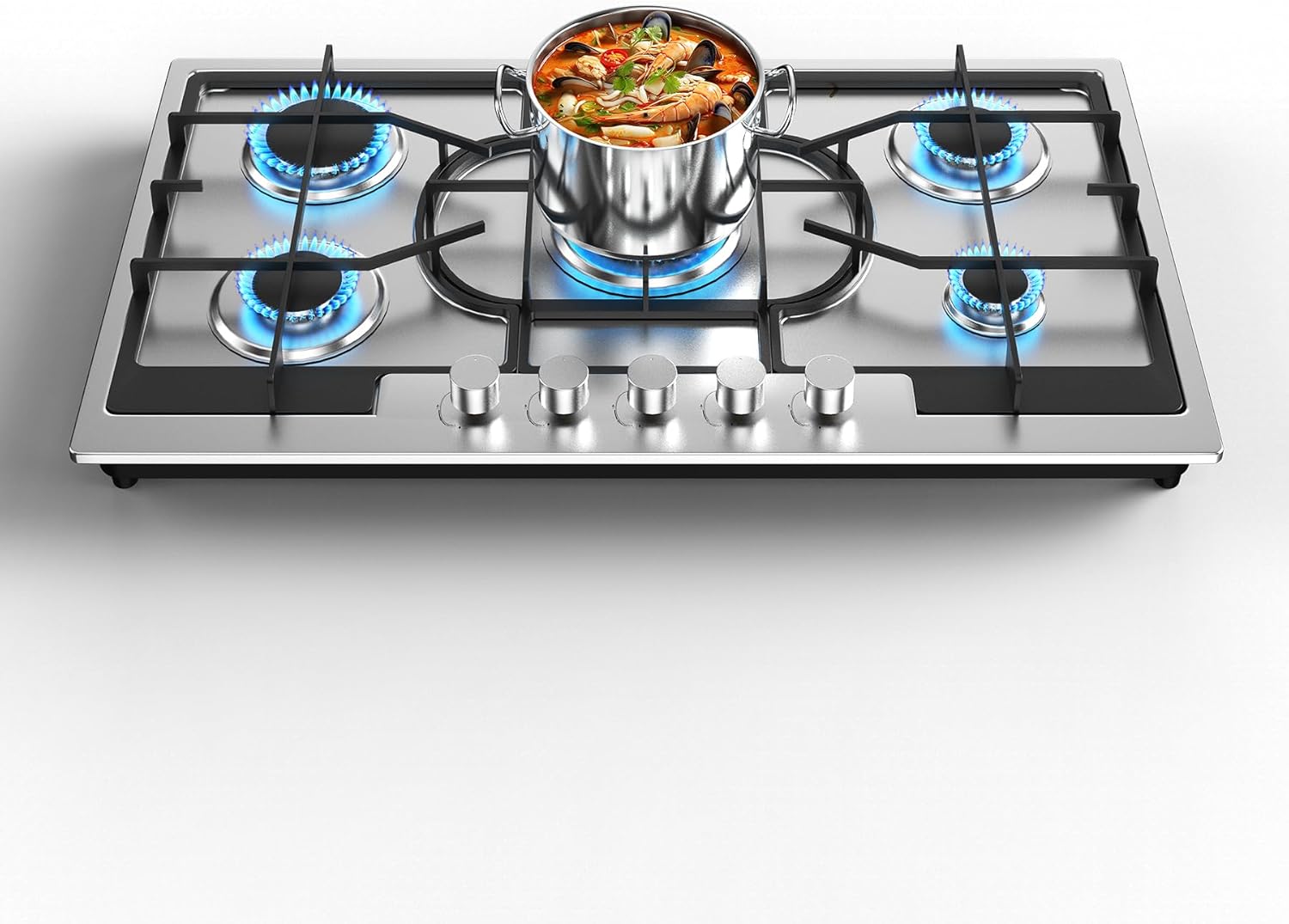 VBGK Gas Cooktop 5 Burners, NG/LPG Dual Fuel Convertible Gas cooktop, Built-in Gas Stove Top, Gas Hob with Thermocouple gas stove, 5 burner Propane Cooktop for RVs, Apartments, Outdoor VBGK Gas Cooktop 5 Burners, NG/LPG Dual Fuel Convertible Gas cooktop, Built-in Gas Stove Top, Gas Hob with Thermocouple gas stove, 5 burner Propane Cooktop for RVs, Apartments, Outdoor