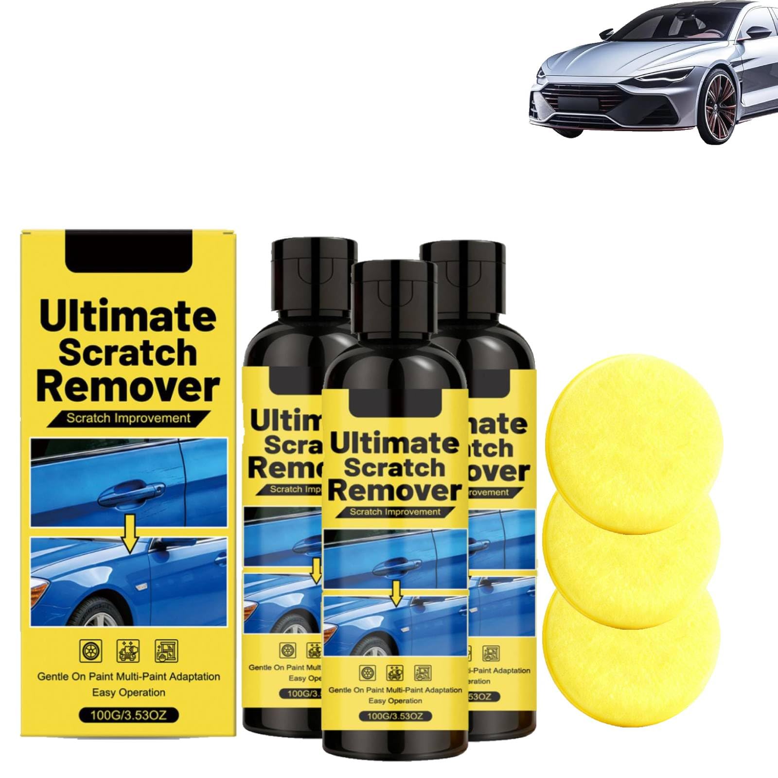 FixaPro Kratzer Entferner Auto,Scratch Remover Auto,Auto Politur Gegen Kratzer,Reinigungstuch gegen Kratzers aller Art,Autokratzer-Entfernungsset für tiefe Kratzer,Lackkratzer Einfach Reparieren (3-A)