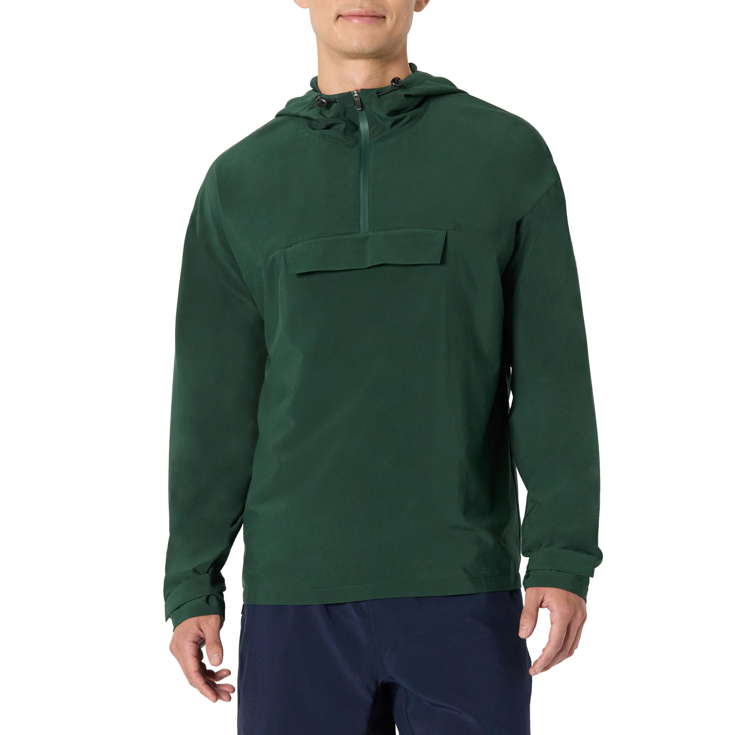 Amazon Essentials Men's Athletic Lightweight Stretch Woven Colorblock Anorak Jacket