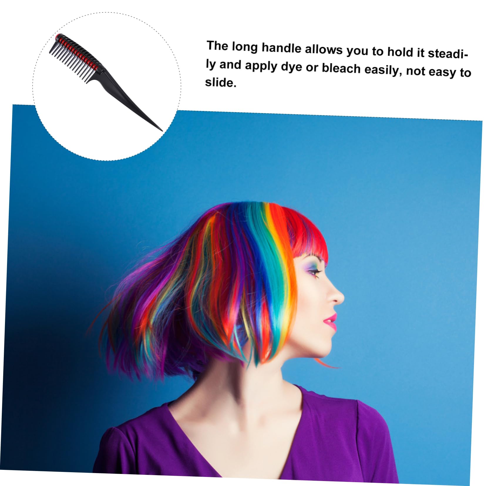 WOFASHPURET 1 PC Hair Dye Comb Tool Detachable Roller for Easy Cleaning Teeth for Scalp Massage Pointed Tail for Hair Sectioning Premium for Wet Dry Use for Home Dyeing