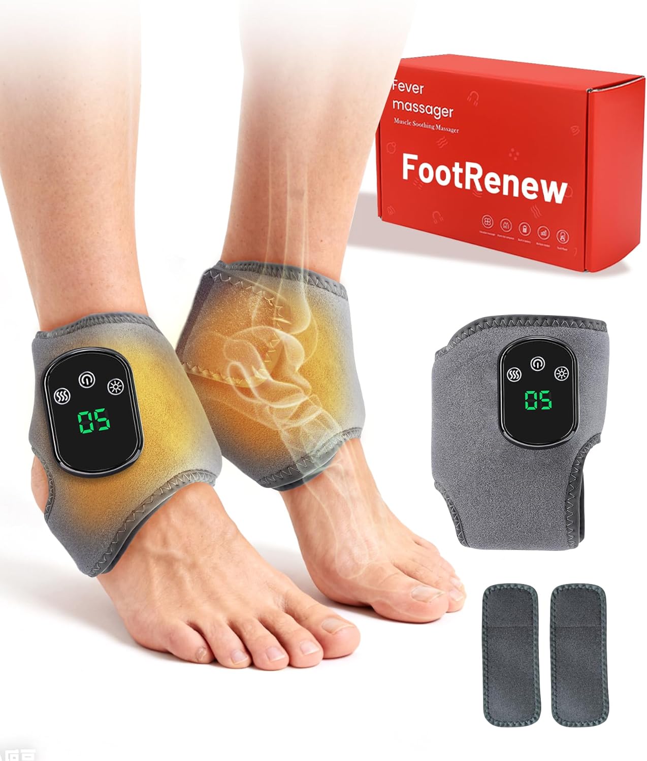 Triple Method Massager for Foot Comfort - Soothing Warmth, 3D Shiatsu Kneading, Air Compression, Wireless 3 in 1 Massager with 5 Heat Levels & 3 Vibration Modes, Travel & Home Use (1PCS)