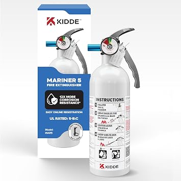 Kidde Mariner 5 Fire Extinguisher for Boats and Watercrafts, 5-BC, MAR5 | Coast Guard Approved Marine Extinguisher for Very Small Flammable Liquids/Gases and Electrical Fires, 2 lb. Dry Chemical