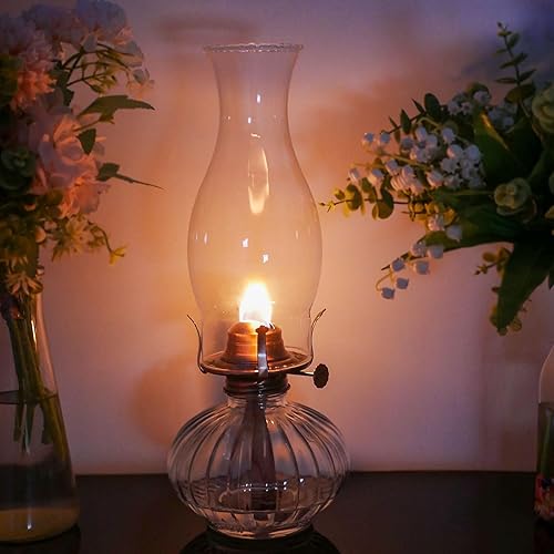 Miniatura 2 de Lámpara de aceite para chimenea, base de 3 pulgadas por 8 12 pulgadas de altura, pantalla de lámpara de queroseno, lámpara alta para huracán,
