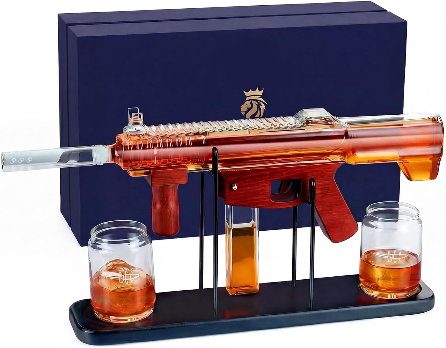 Gifts for Men Dad, Kollea Gun Whiskey Decanter Set-Limited Edition, Liquor Decanter with Bullet Shot Glass, Cool Anniversary Birthday Gifts for Him Husband, Military Present for Home Bar Drinking