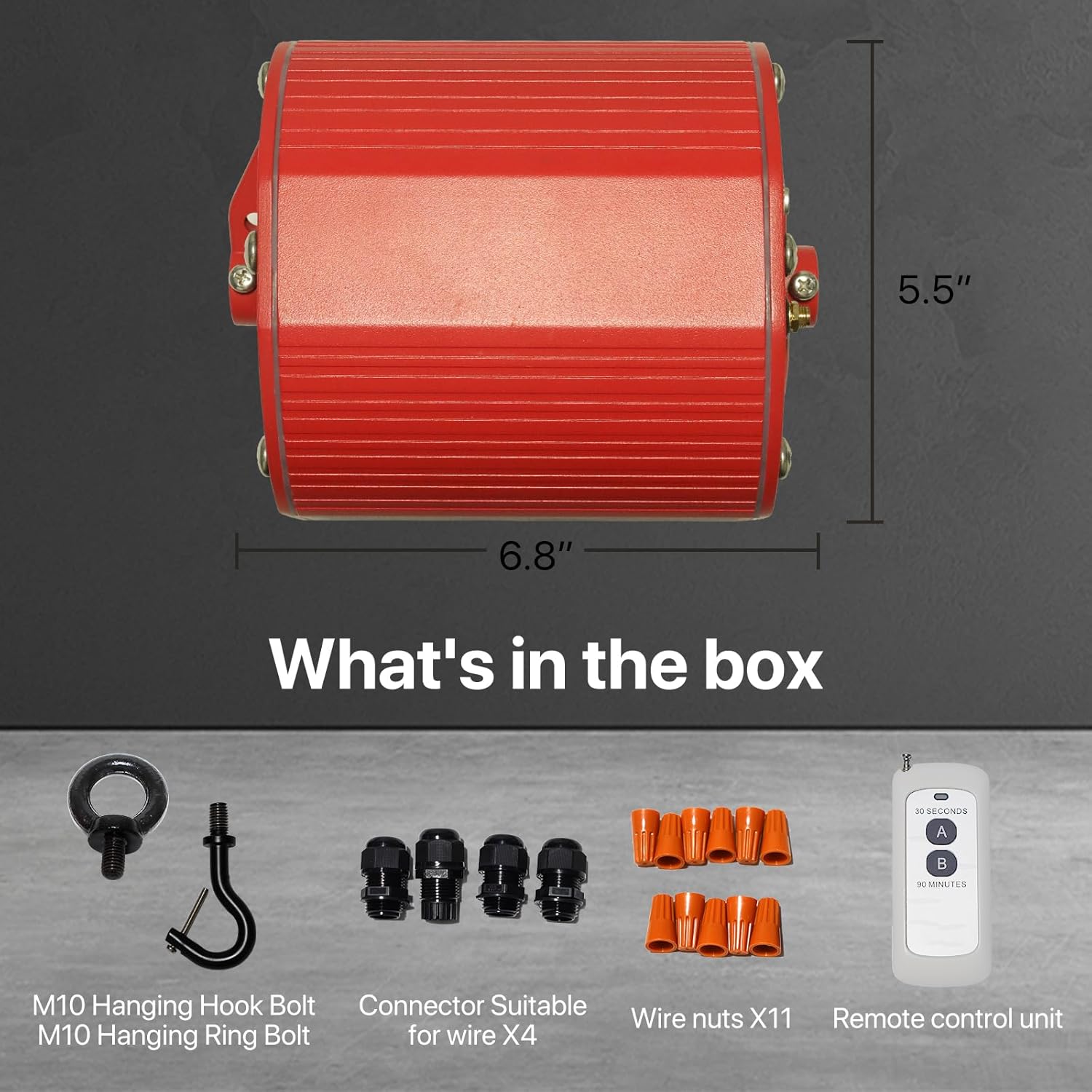 HYPERLITE 40W LED Emergency Driver, UFO LED High Bay Light Battery Backup Driver with Remote Control, Emergency Time 90 Min, AC Input 100-347V Output DC170V, UL Certified, IP65, 5-Year Warranty