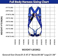 Vista 6 de TRSMIMA Arnés de seguridad para protección contra caídas, kit de cordón de construcción para techos de cuerpo completo, para hombres, detención