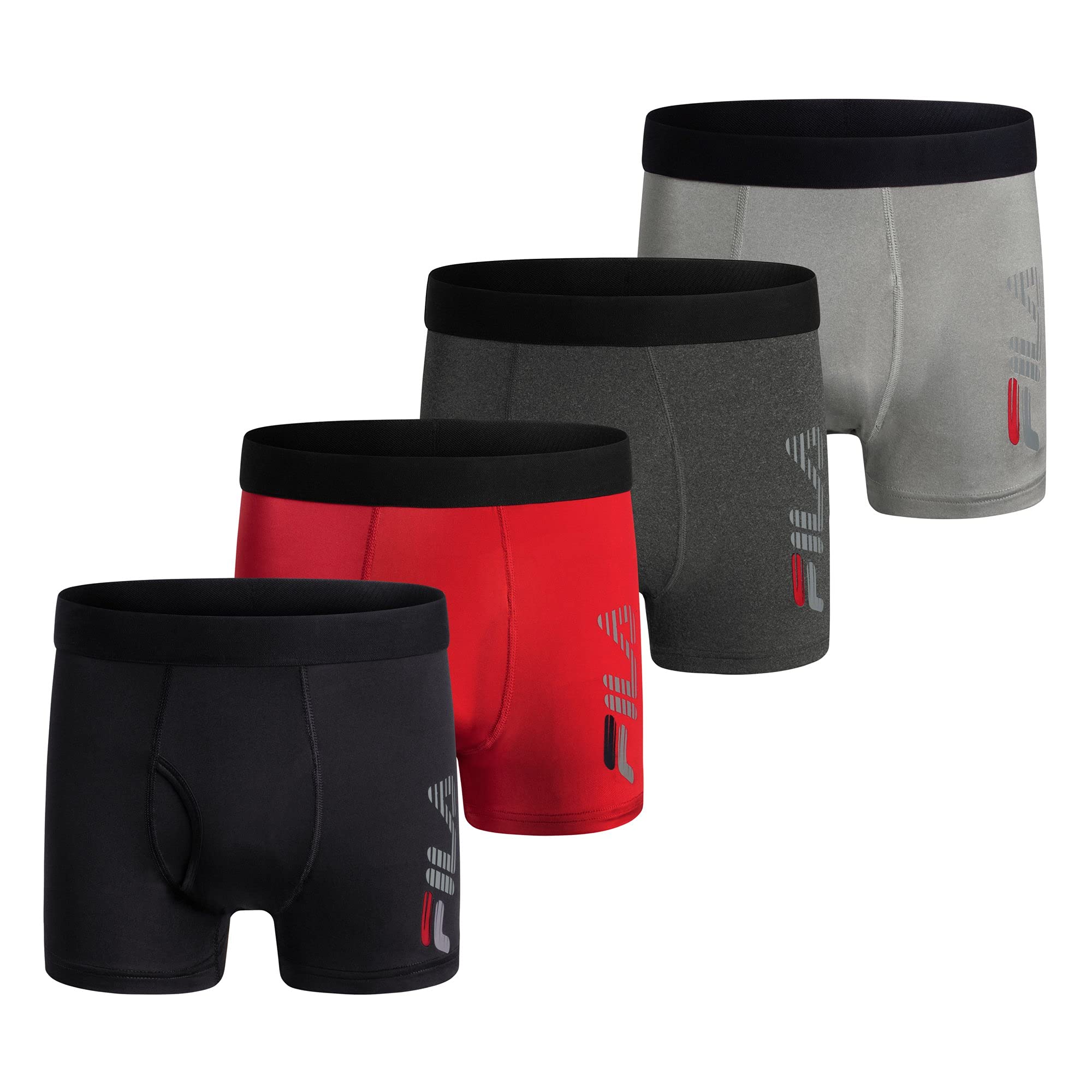 Fila Męskie 10 cm Trunk Front Fly, 90% Poliester 10% Spandex, 4-pak