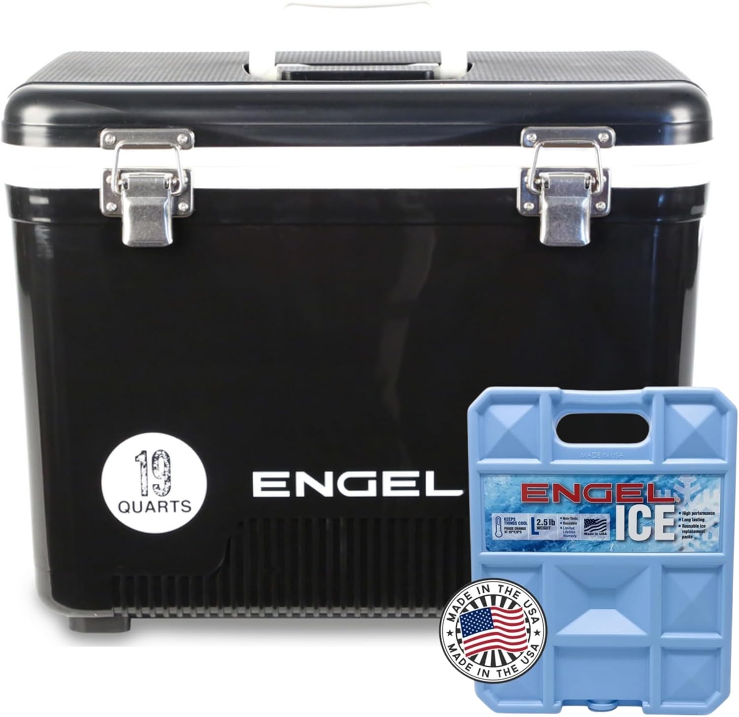 Engel UC19 19qt Leak-Proof, Air Tight, Drybox Cooler and 32°F Cooler Packs for Boating, Camping, Fishing, Hiking & Food Storage