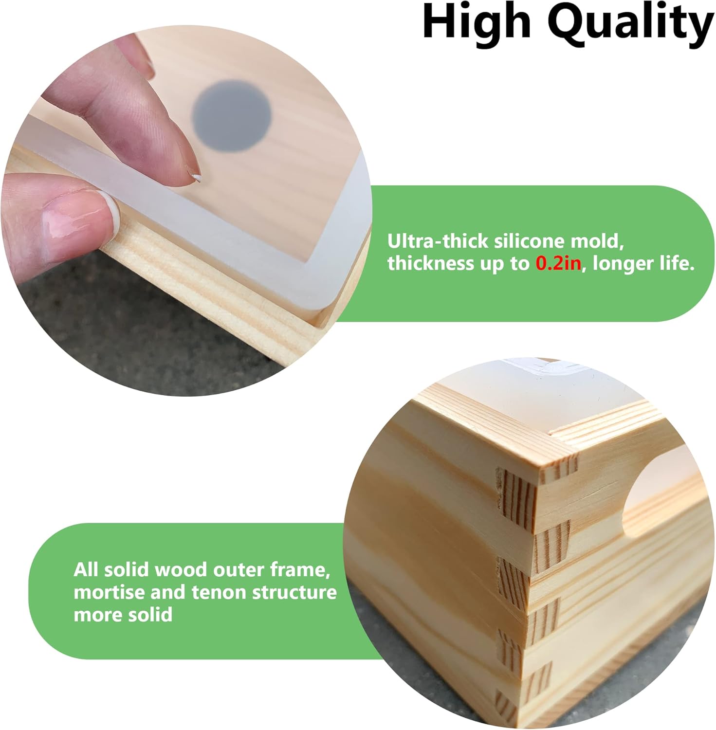 Rectangular soap Mold for soap Making Large Size - 2500ML 80OZ 5lb Large Rectangle Soap Mold Silicone - with Wood Box and Wooden Cover, soap Packaging, Gloves, Stirring Stick