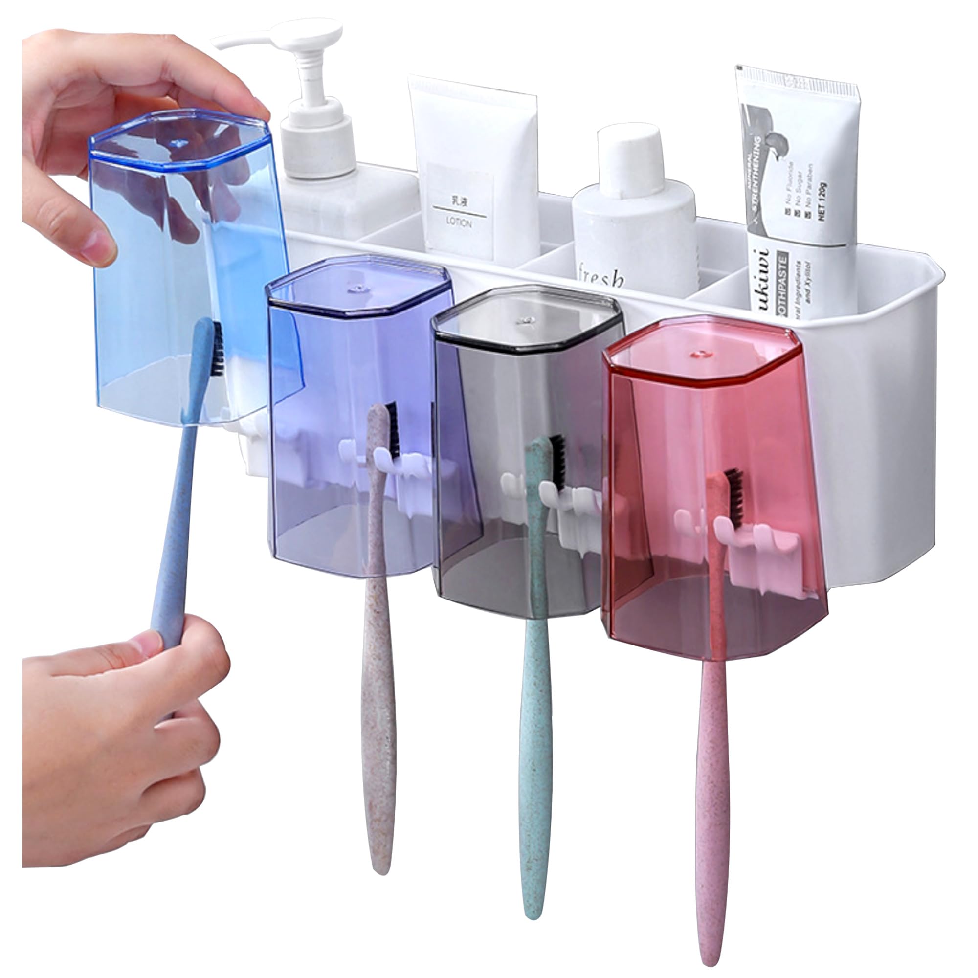 Amazon｜clowin 歯ブラシスタンド 壁掛け コップ付き コップ