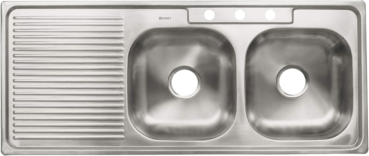 Recessed sink 120 x 50 x 15 cm, double right tub, Basic