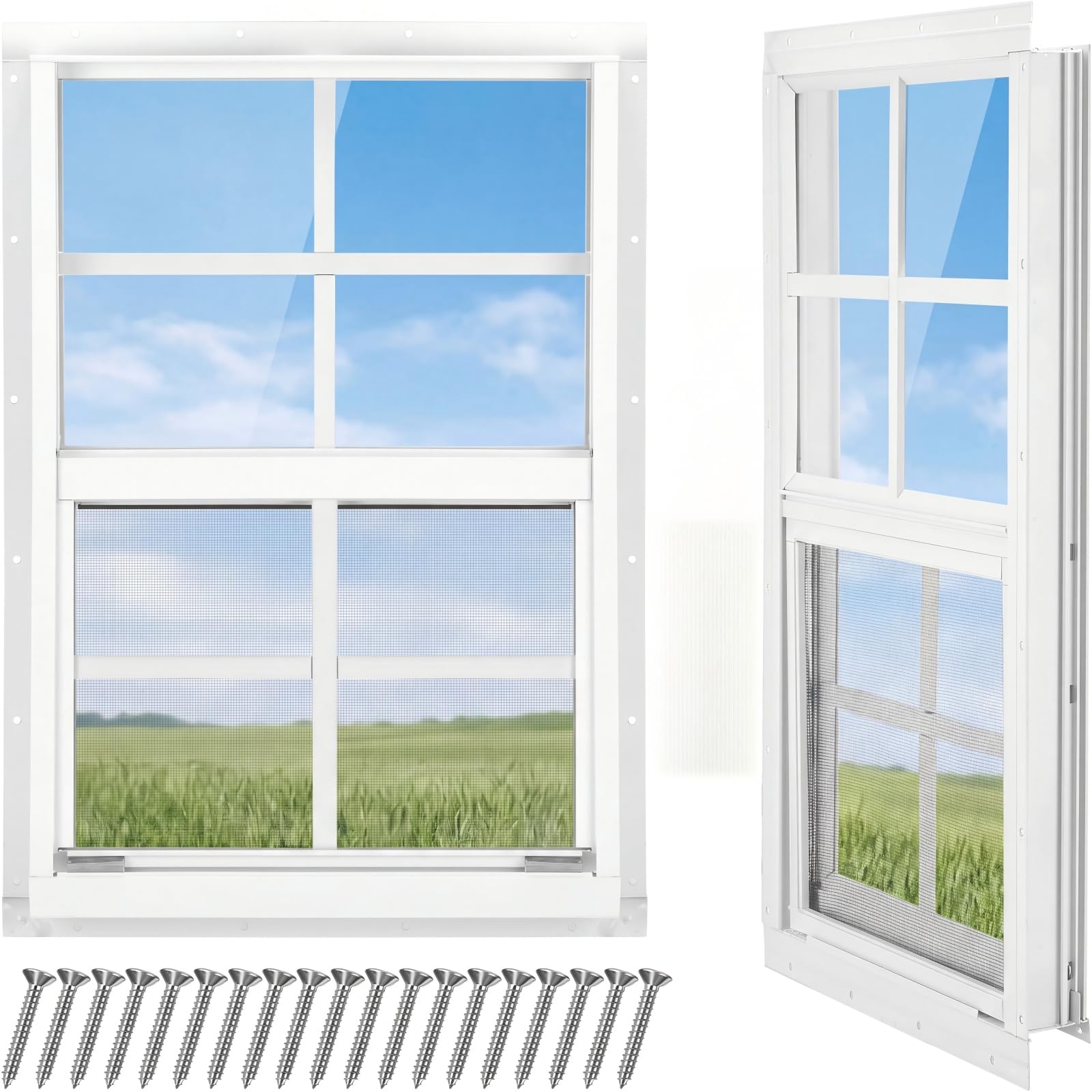 Amazon.com : Tandefio 2 Pack 12''x18'' Shed Windows, Small Sliding