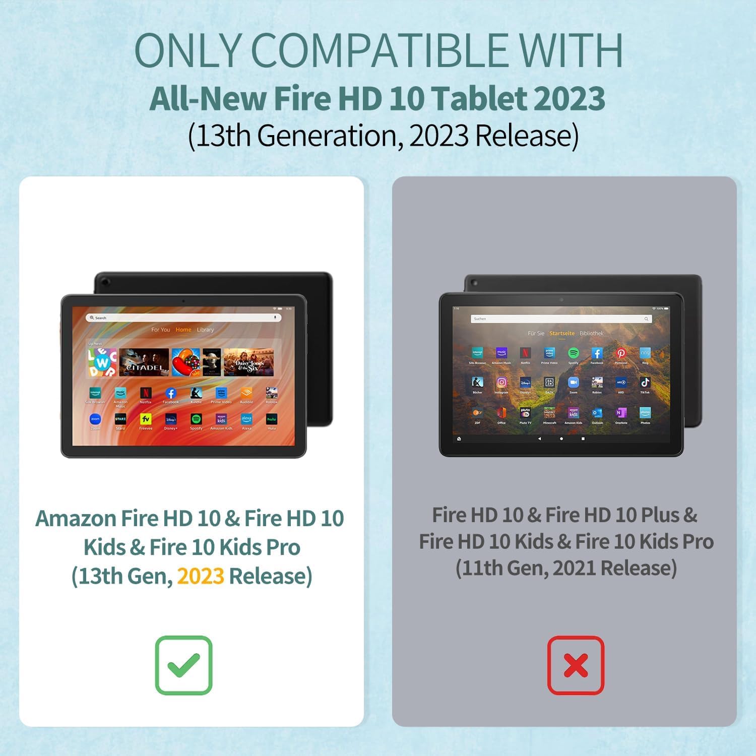 Amazon.co.jp: JvKzaen クリアケース (第13世代、2023年) Amazon Fire