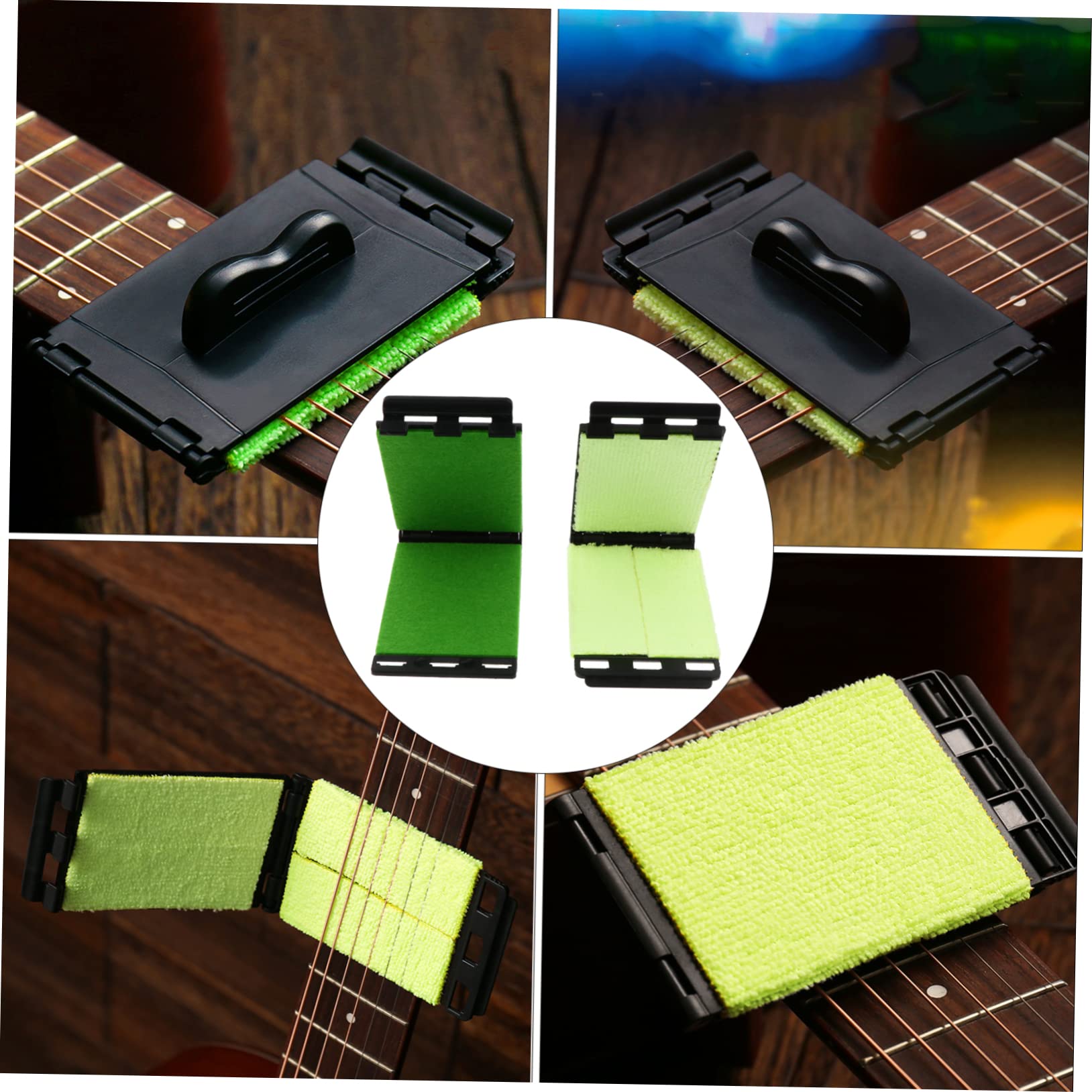 HEMOTON 3 Set Di Strumenti Per La Manutenzione Della Chitarra Pulitore Per Corde Della Tastiera Della Chitarra Spazzola Per Corde Della Chitarra Per Musicisti 2 Pezzi * 3