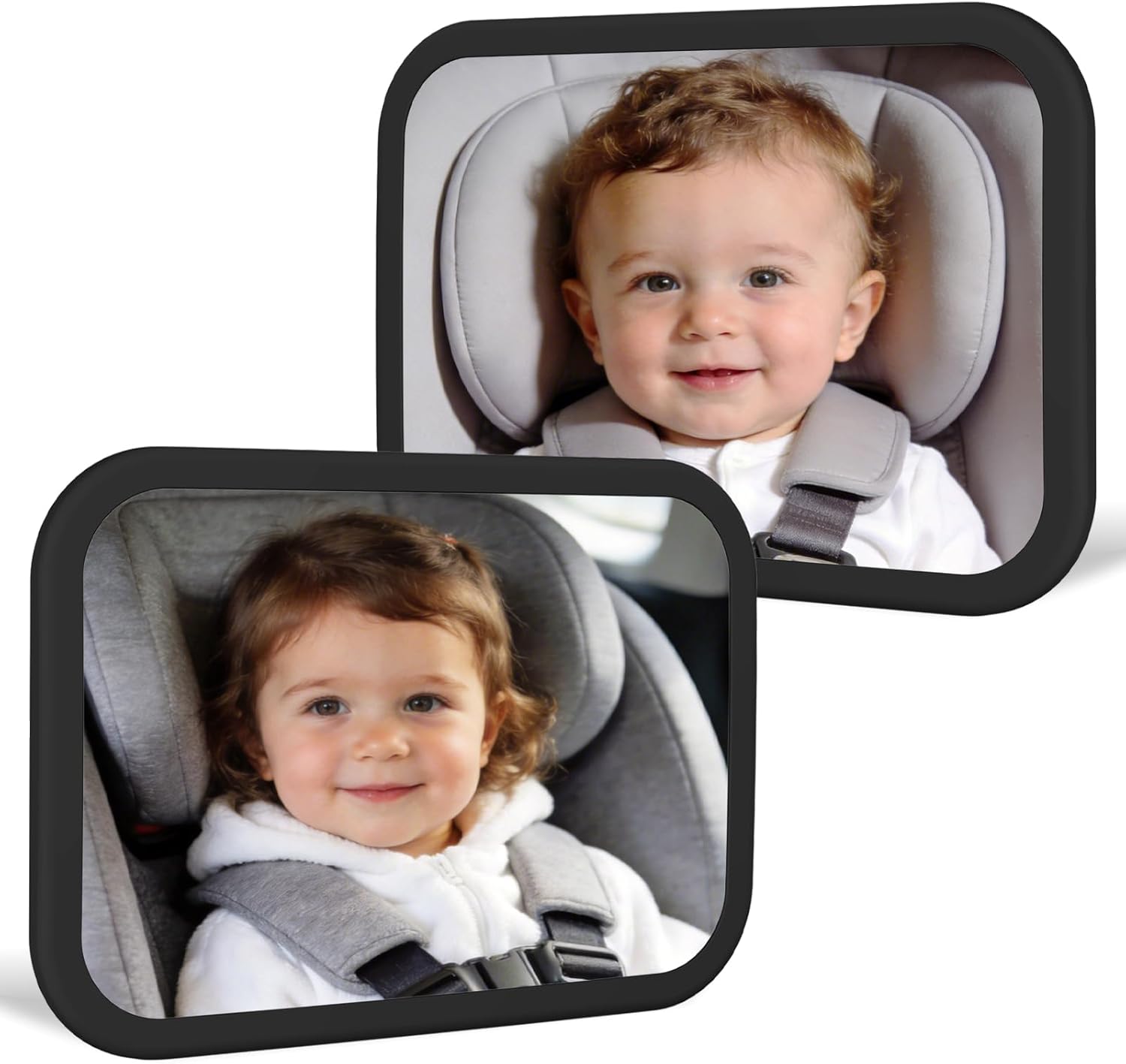 2-Pack Baby Car Mirror - Shatterproof & Shakeproof, 360° Adjustable Angle, Clear Wide View for Rear-Facing Infants, Easy Install, Perfect Baby Travel Gear & Carseat Accessories
