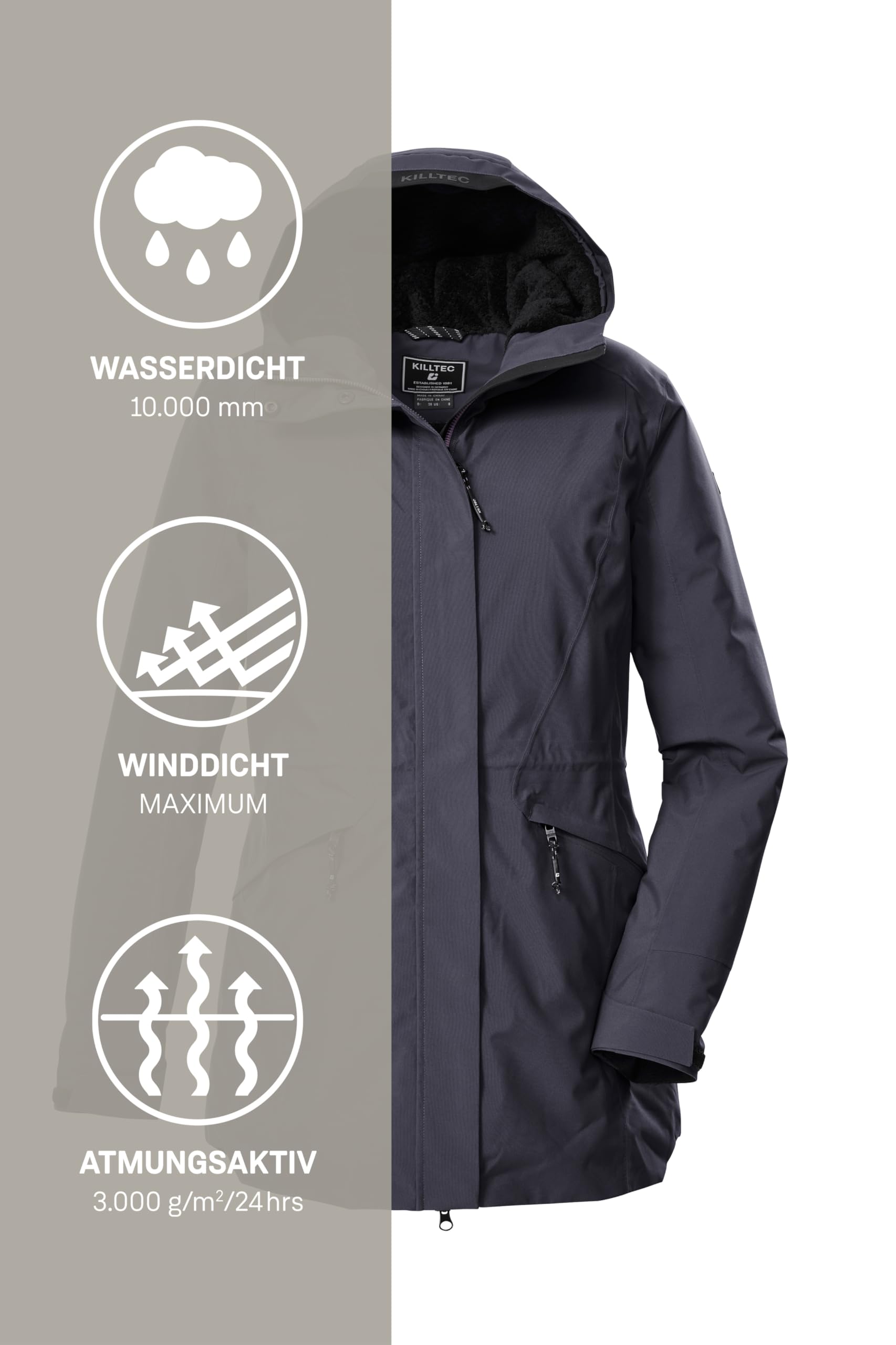 Killtec Parka outdoorowa/funkcjonalna parka z kapturem Kobiety Kow 19 Wmn Prk