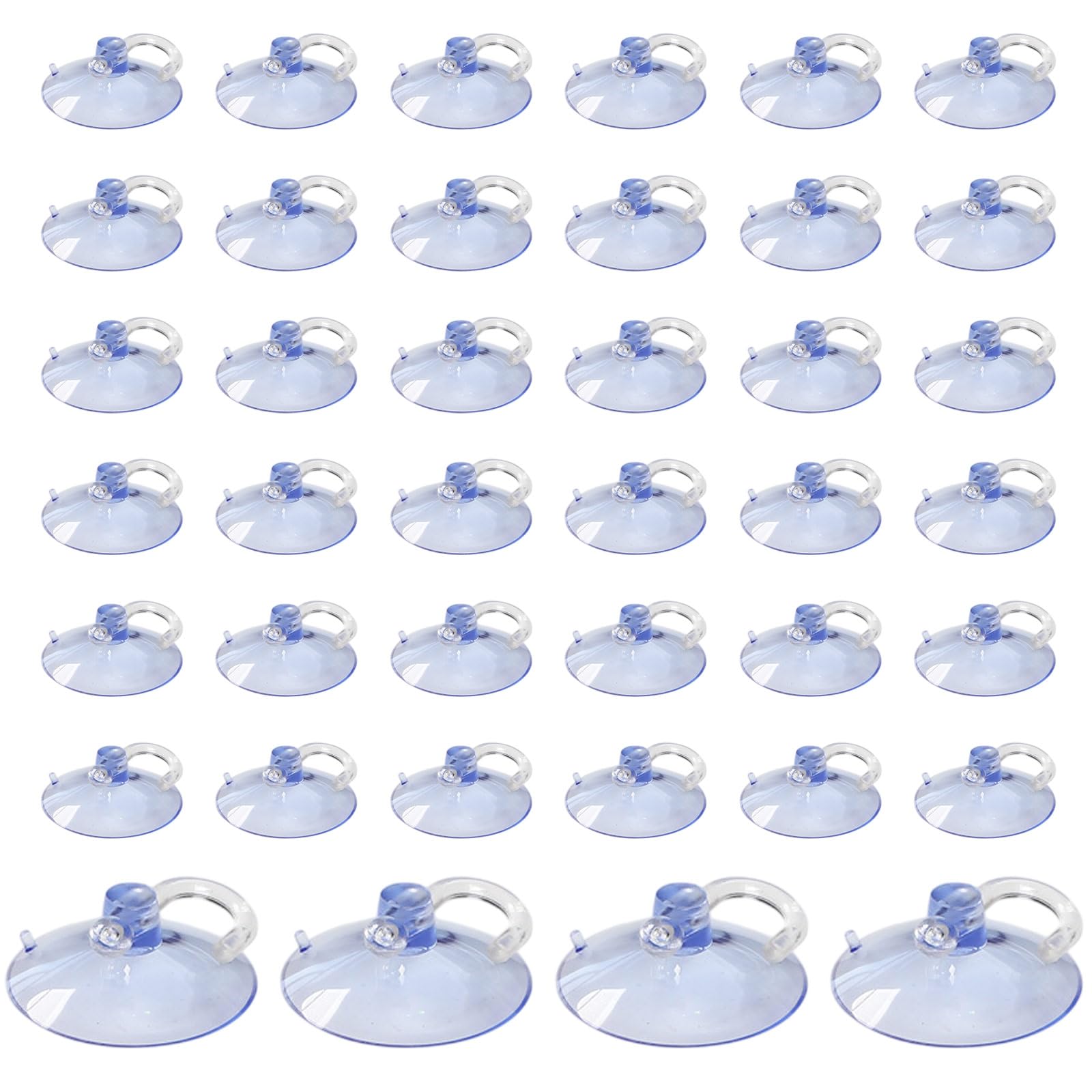 Clear Suction Cup Hooks 40mm Max1kg Christmas Transparent PVC Vacuum Adhesive Window Sucker Hanger Ideal for Hanging Fairy Lights Festival Small Decorations 40PCS