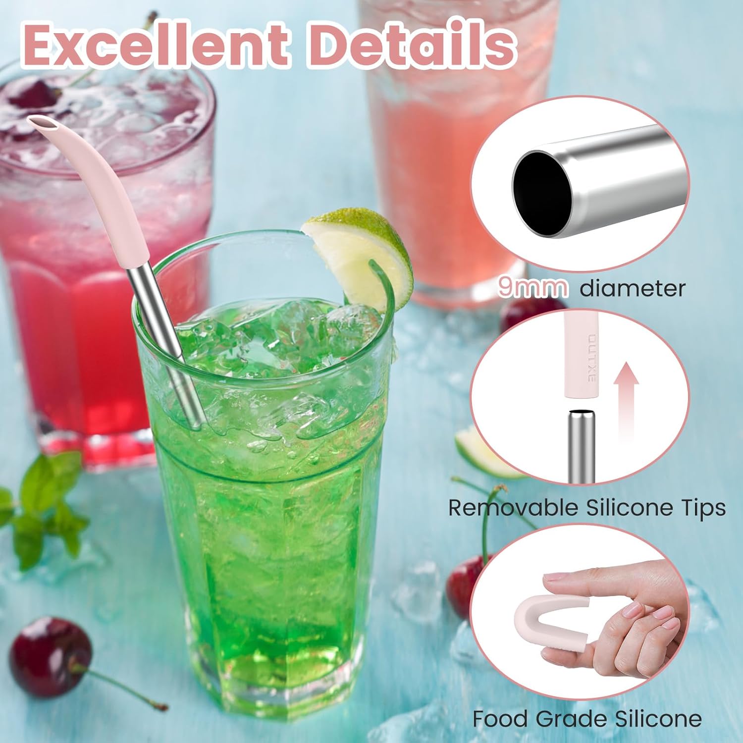 OUTXE⁣ Anti ​Wrinkle Collapsible Straws