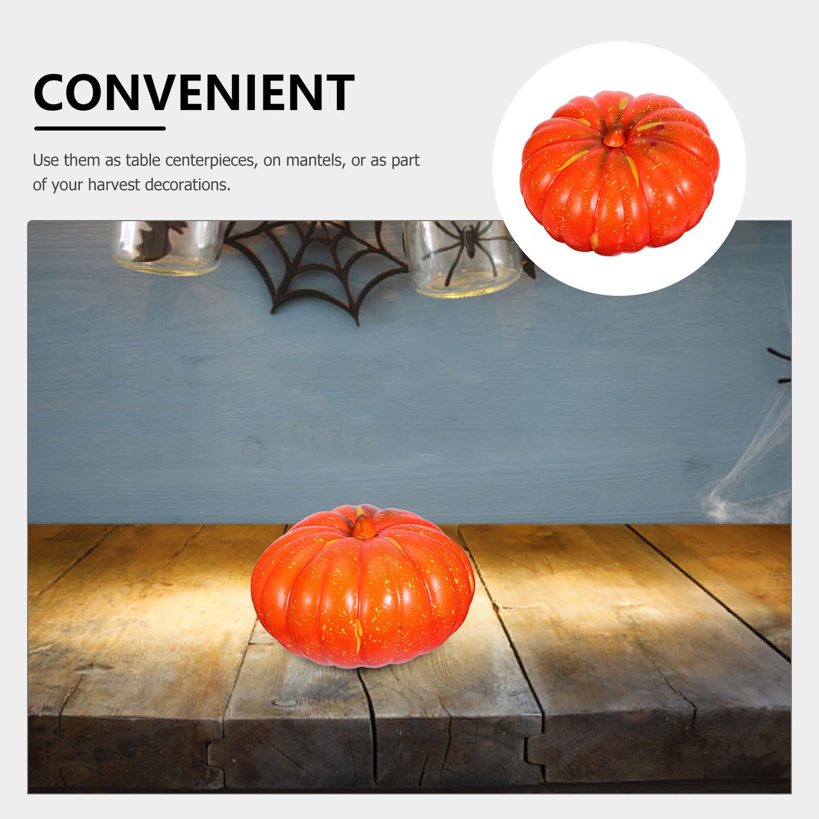 Zucche Artificiali Realistiche in Schiuma Arancione per Decorazioni Autunnali Halloween Ringraziamento e Feste Centrotavola Versatile Manutenzione per Casa Cucina e Matrimoni