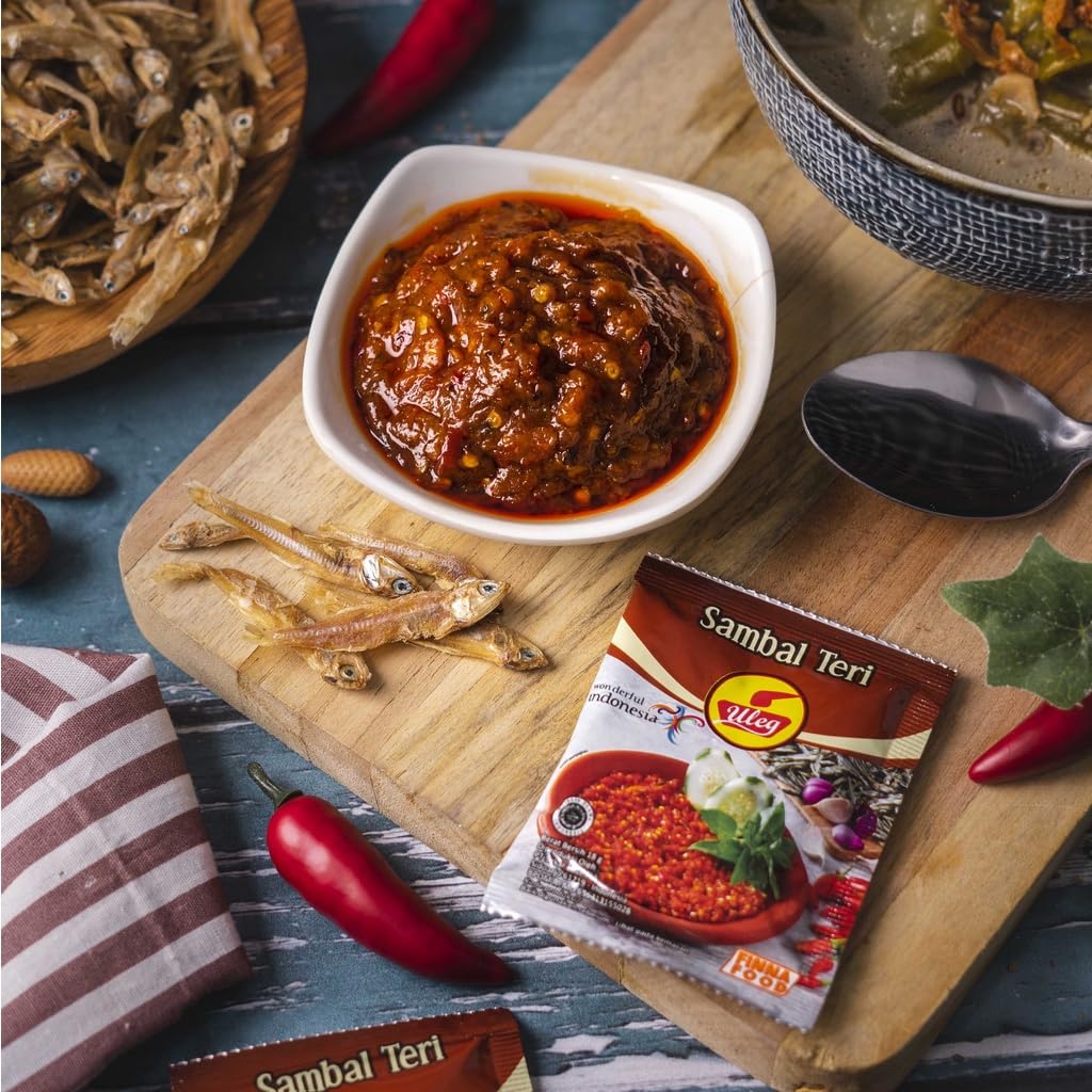 4種類のサンベルウレグRawit・Bawang・Teri・Kemiri-380袋 Amazon | Uleg ウレグ Sambal Teri サンバル テリ パウチ小袋 使い切り