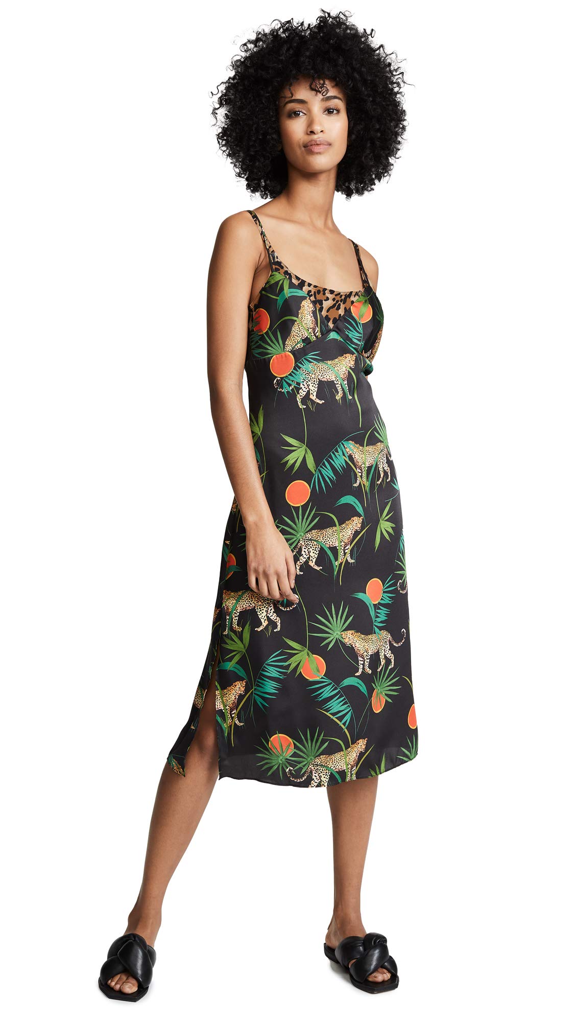 MILLY Women's Cross Back Bias Dress, Multi, Medium