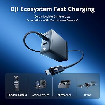 DJI Power 140W GaN Charging Combo, 7A Digital Display Cable (1 m) Included