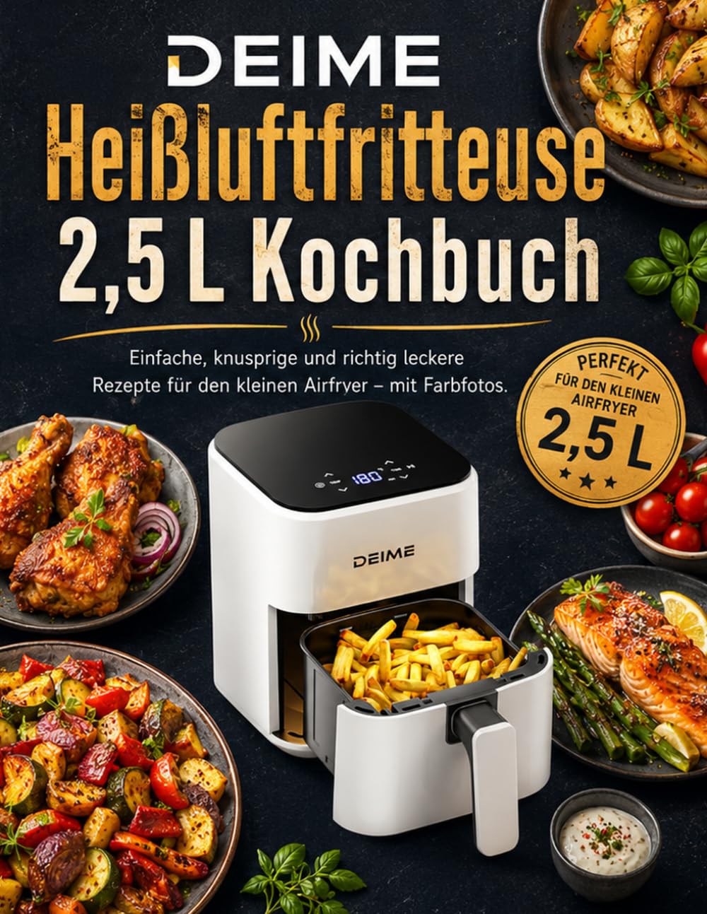 DEIME Heißluftfritteuse 2,5 L Kochbuch: Einfache, knusprige und richtig leckere Rezepte für den kleinen Airfryer – mit Farbfotos