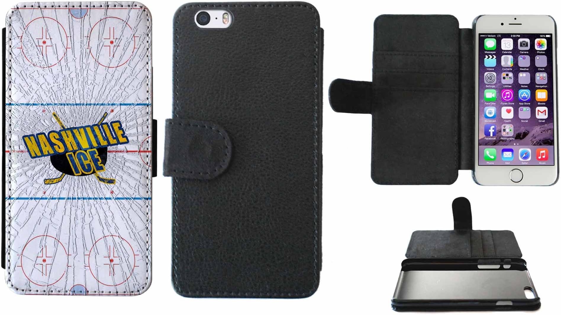 Nashville Ice Leather Phone Case Cover with Credit Card Holder Apple iPhone 6 Plus (5.5 Inches)