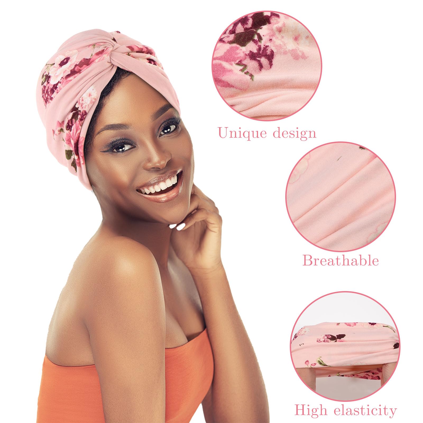 XEPST 2 Pièces Turban Femme Cancer Musulmanes Bonnet, Chapeau de Chimiothérapie Femme