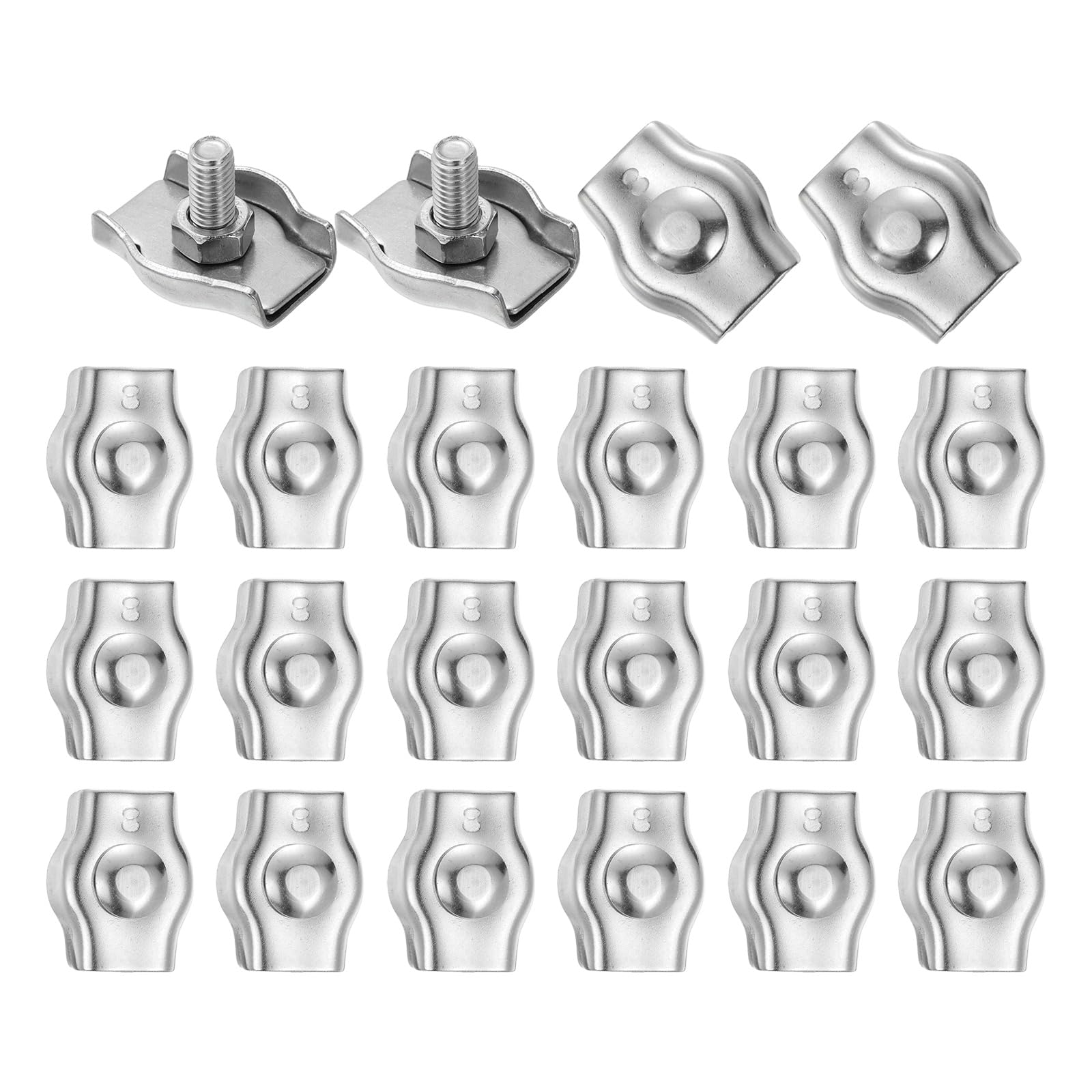 QUARKZMAN Morsetti Per Cavo In Acciaio Inox 304 M8 A Singolo Filo Per Cavi Da 6mm A 7mm Di Diametro, 22 Pezzi