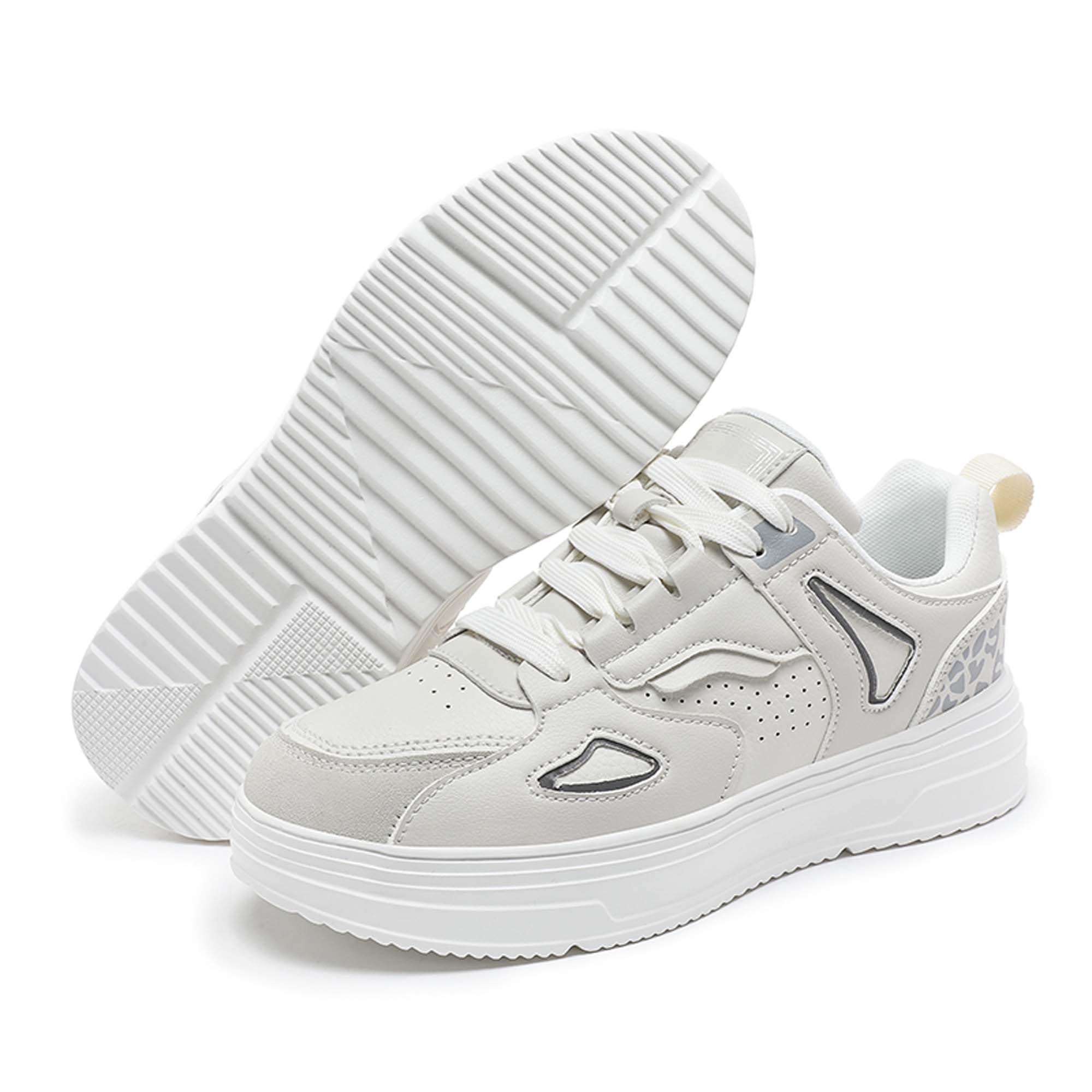 KSYVUCRD Mens and Womens Non Slip and Breathable Skateboard Shoes Lace Up Low Top Casual Walking Shoes Short Distance Running Shoes Table Tennis Competition Shoes Long Jump Sneakers Beige