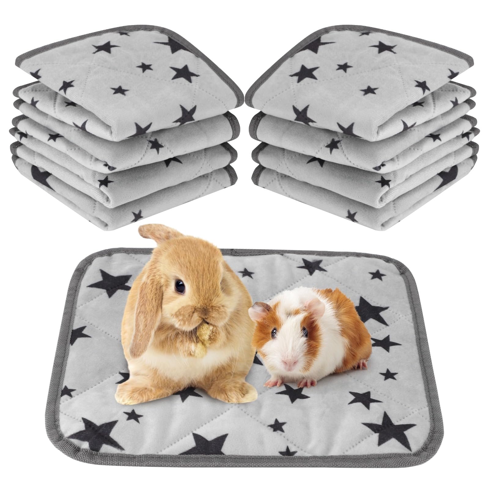 Generisch 8X Meerschweinchen Käfigunterlagen, 30x30 cm. Waschbare, isolierende Kleintier-Pads mit Anti-Rutsch-Boden. Weich & bequem für Nager.