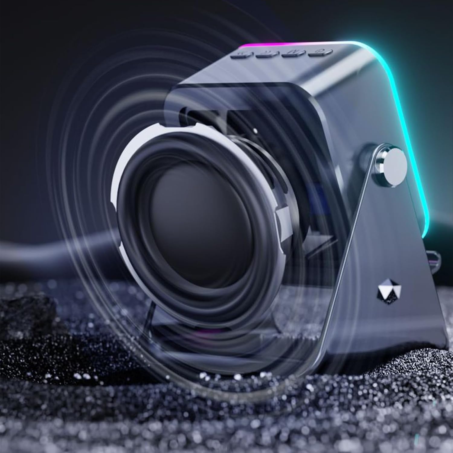 Induction Speaker with Phone Stand Wireless Induction Audio 12.1x7.3x5.9cm Speaker Amplifier with Light 10W Phone Holder Smartphone Bracket