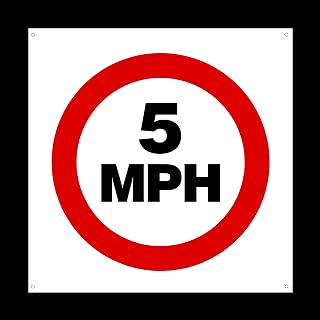 5 MPH Speed Restriction Plastic Sign with 4 Pre-Drilled Holes - Slow Down/Residential/Business/Speed Limit (MISC39)