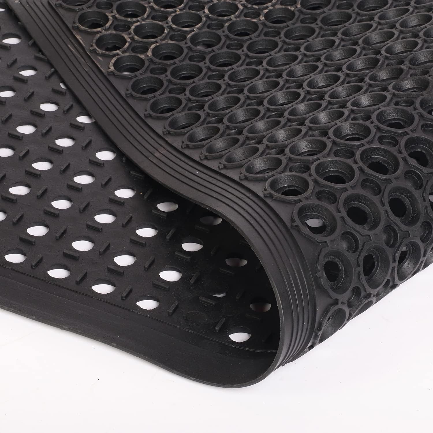 Ringgummimatte 150 x 90 x 0.3cm Gummimatte, rutschfest Wabenmatten, Arbeitsplatzmatte, Küche Drainage Matte, Gummi-Bodenmatte, Gelochte Fussmatte, für Heim, Eingangsbereich, Geschäftsräume