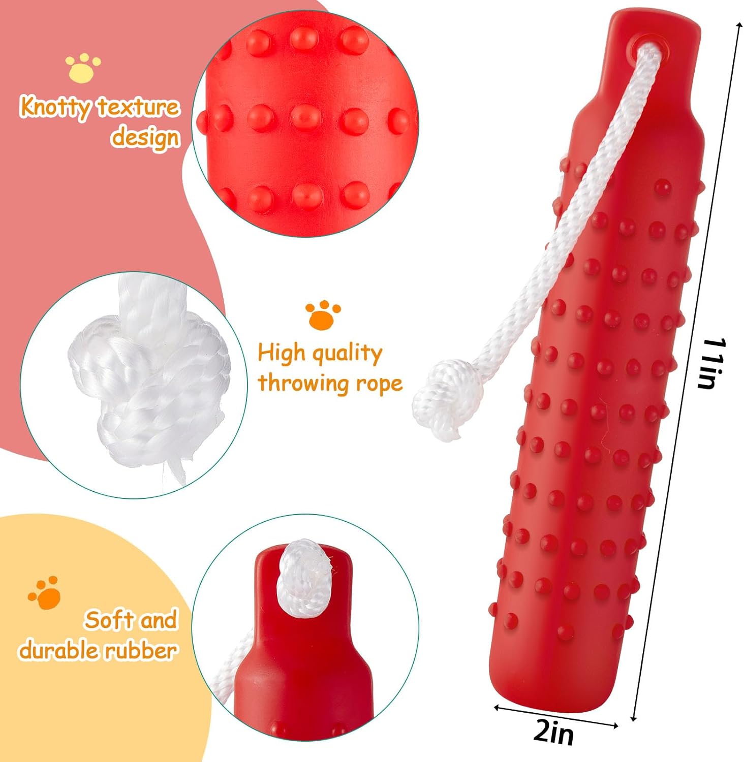 6 Pcs Dog Bumper Toy for Water Retrieving Plastic Puppy Training Dummy Dog Float Toy Lightweight for Float on The Water Pool Outdoor Training Hunting Fetching (Red,Orange)