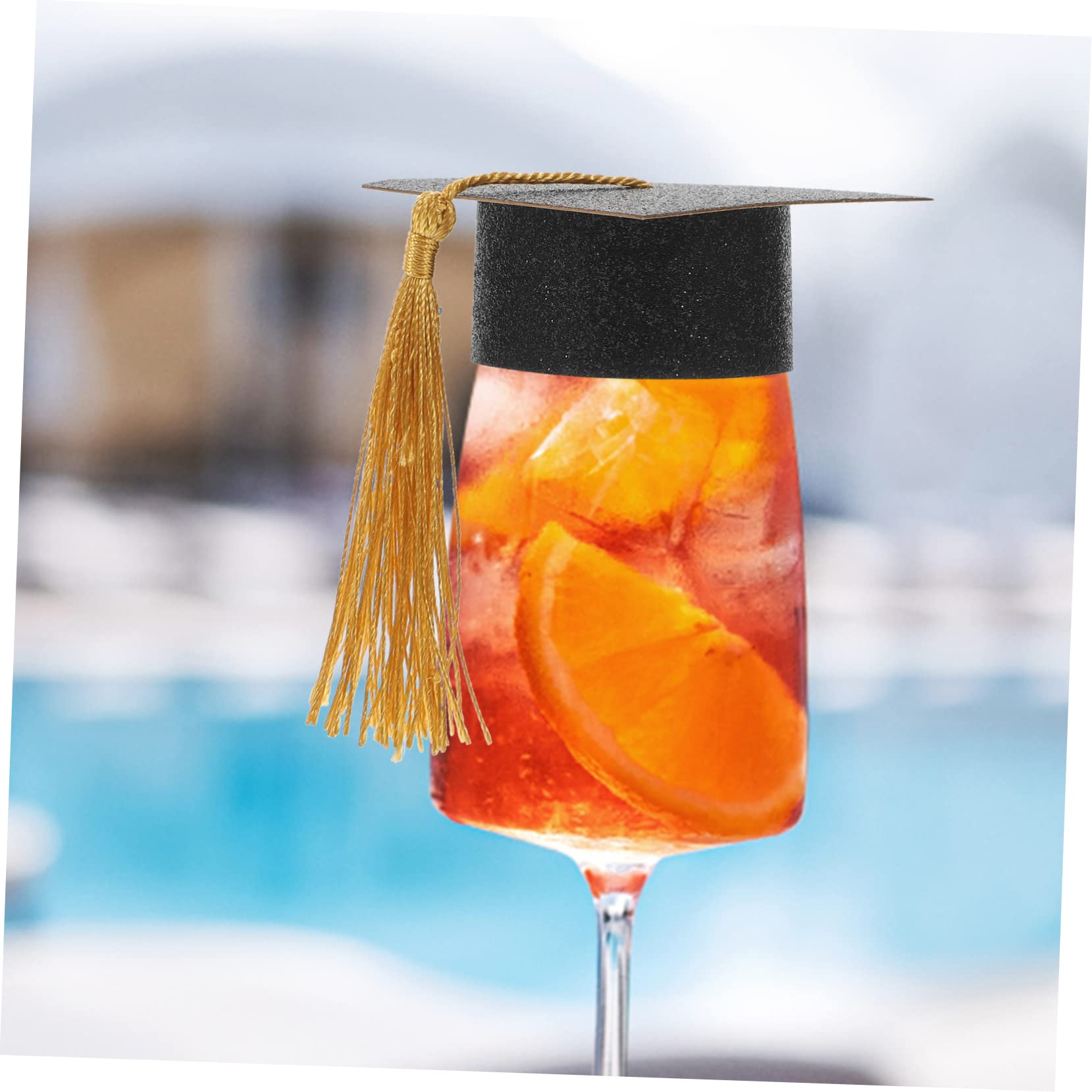 40piezas Mini Gorras De Graduación Decorativas para Copas De Vino Tapa De Copas De Diseño Divertido para Celebraciones De Graduación y Fiestas