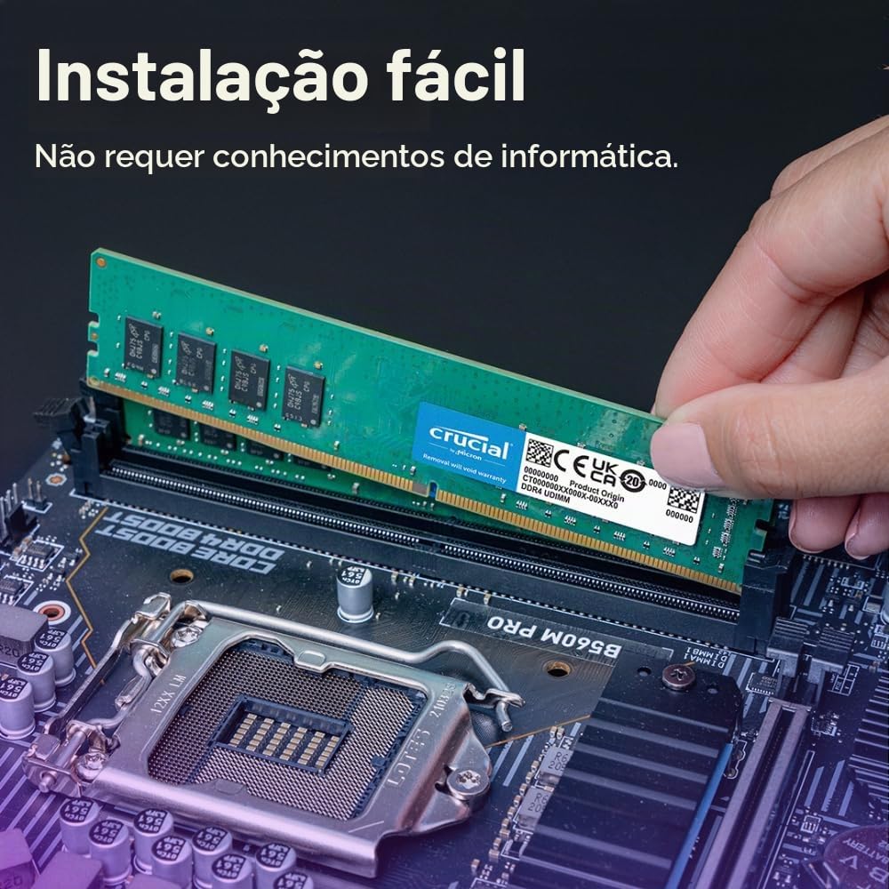 Crucial, Memória Desktop 16GB DDR4 3200 Mhz - CT16G4DFRA32A