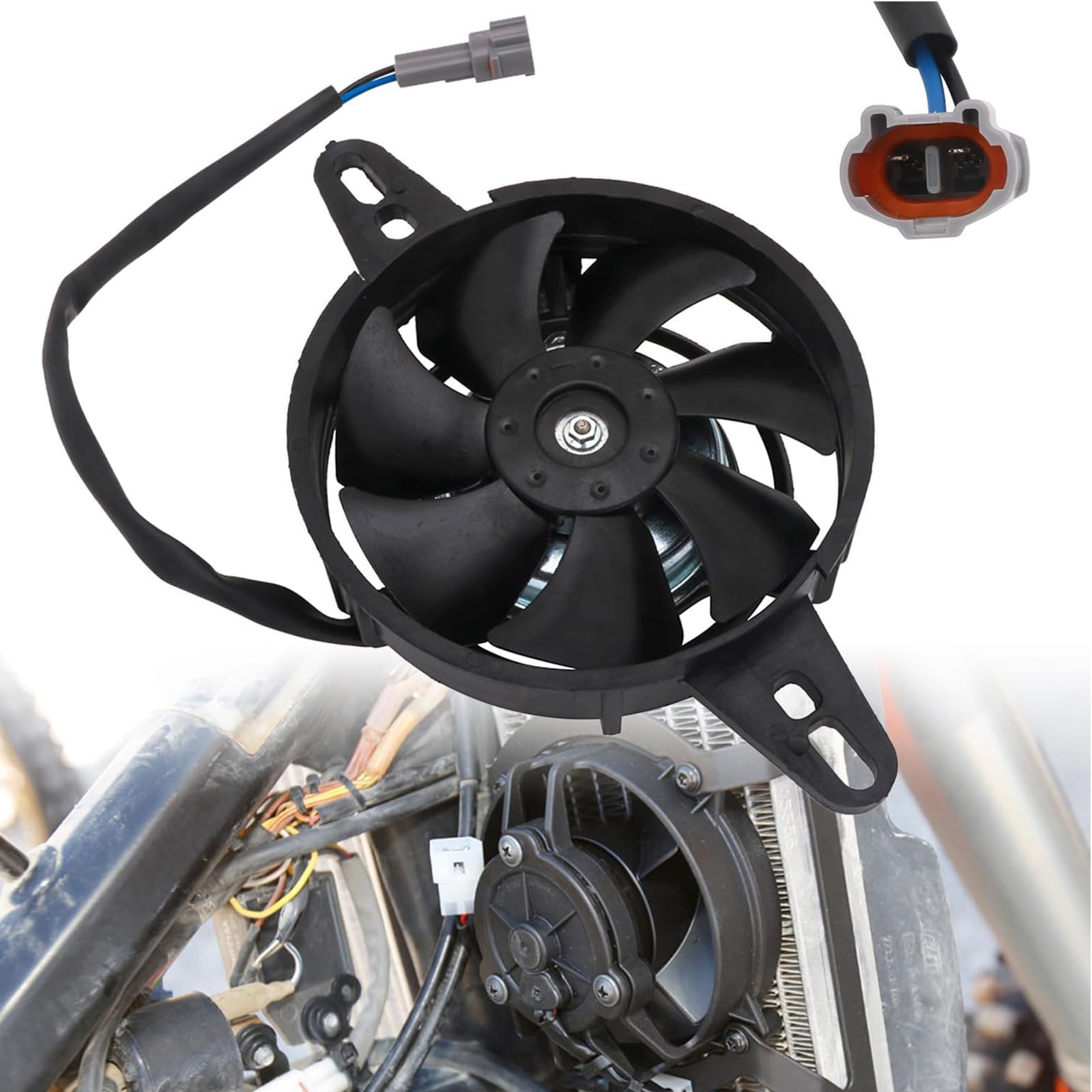 Ventilateur Moto 12V 4 Pouces pour Moto Cross Pit Bike ATV Quad | Ventilateur 4 Pouces, Format Universel, Alimentation 12 V, Usage Moto Cross, Compatible avec Moto Cross, Pit Bike, ATV