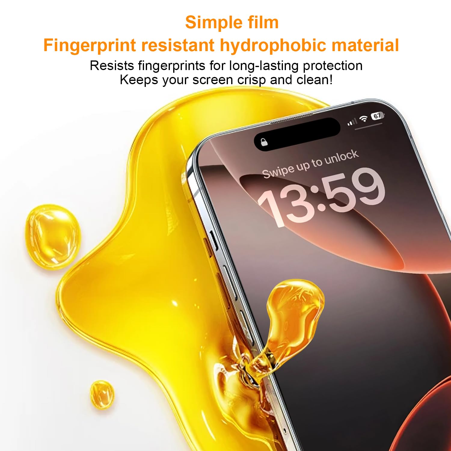 OneFish Lot De 2 Protections D'écran IPhone 16 Pro Max - Verre Trempé 9H, Installation Auto-alignée, Confidentialité