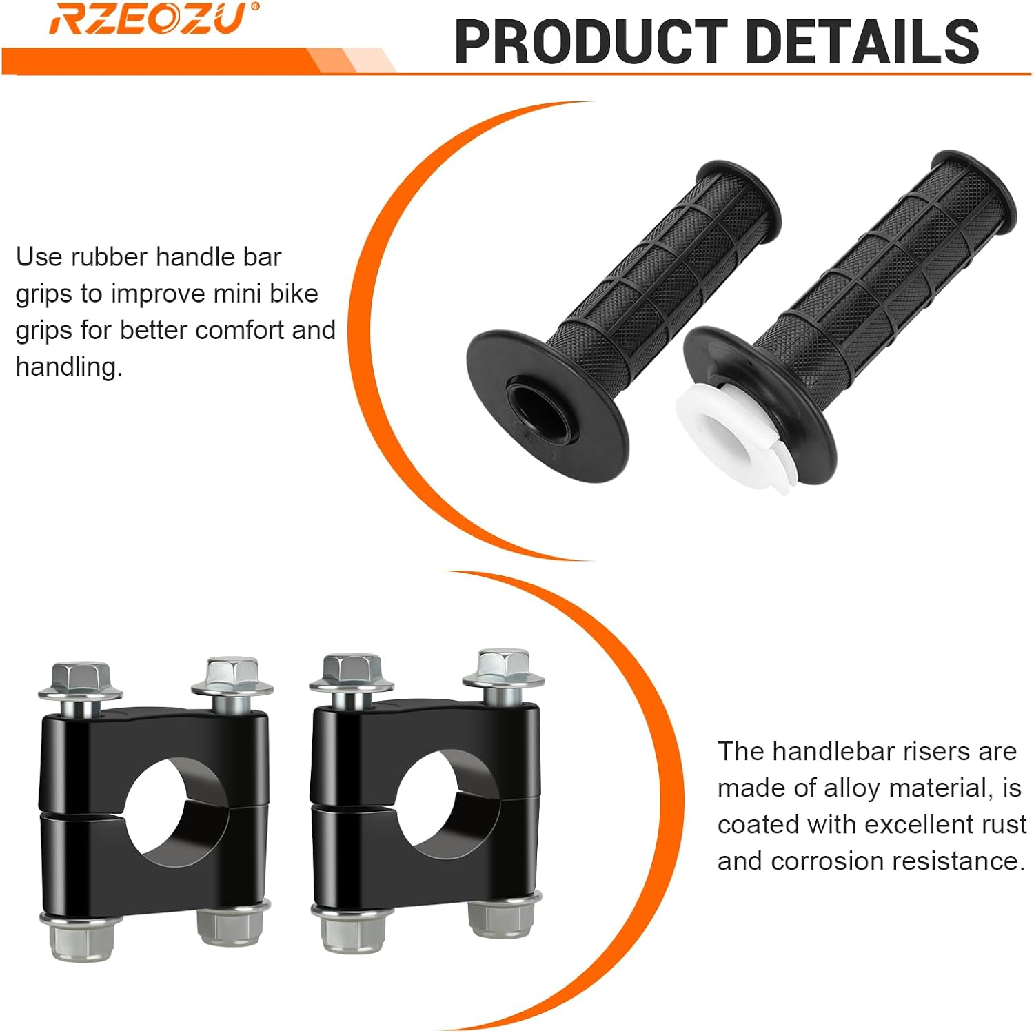 7/8 Mini Bike Handlebars with Throttle Kit, 8.5" Rise Crossbar Design Compatible with Mega Monster Moto 80cc 105cc Baja Doodlebug DB30 Motovox MBX10 MBX11 Coleman 100cc 200cc Minibike Parts