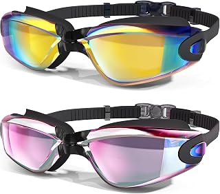 MAMBAOUT Swim Goggles 2 Pack: Anti-Fog, No Leak, UV Protection for Adult Youth Men Women