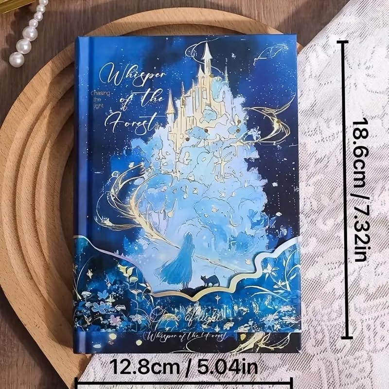 Image of Alokik Enterprise Whispers Of the Forest Luxury A5-256 Pages Vintage Fantasy Art Cover Hard Cover with Golden Accents Bohemian Style Personalized Notebook for Scrapbooking and Journaling Diary for Best Gift