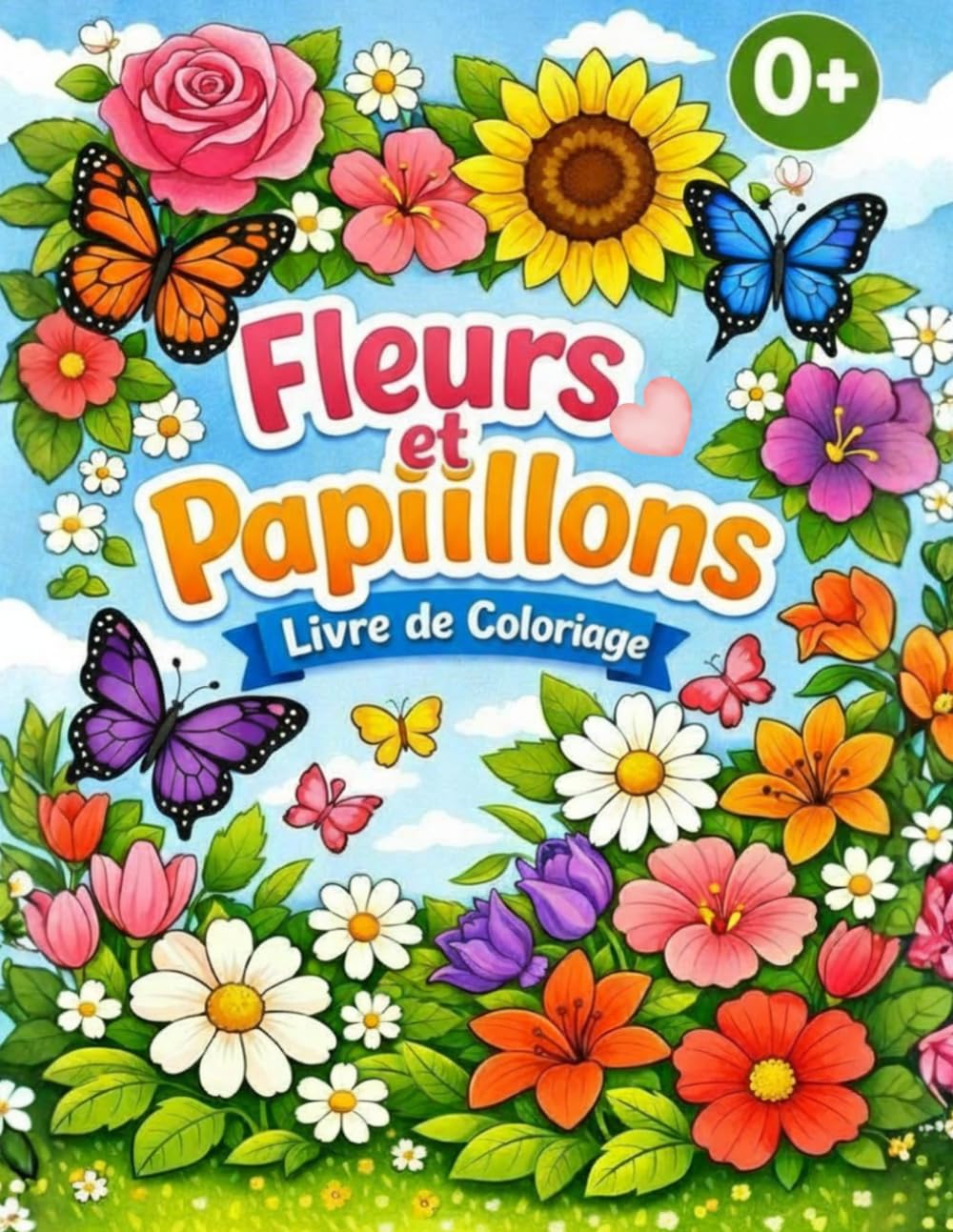 Fleurs et Papillons Livre de Coloriage: Pour Enfants | Dessins Simples et Amusants à Colorier | Moments de Détente et de Créativité