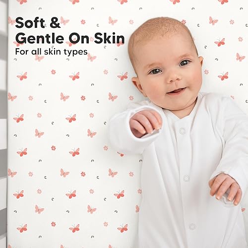 Miniatura 4 de KeaBabies Paquete de 2 sábanas orgánicas para cuna para niños, niñas, sábanas bajeras de jersey para cuna de bebé, sábanas de algodón transpirable